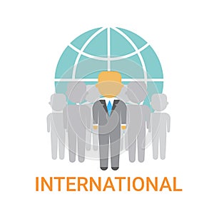 International Businesspeople Team Cooperation Concept Business Company Organization Icon