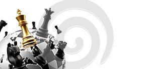 International chess day 20 july banner 3D render