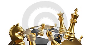 International chess day 20 july banner on white background 3D render