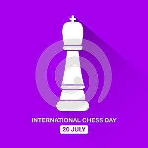 International chess day background or poster. Vector chess day banner. 20 July is world chess day