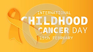 International Childhood Cancer day. ICCD raise awareness, support for children and adolescents with cancer