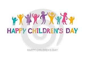 International Children`s Day. Bright multicolored flat design of social logo.