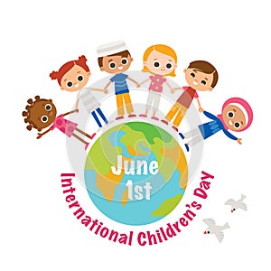 International Children`s Day. Greeting card