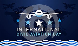 International Civil Aviation Day Background. December 7. Greeting card, letter, banner, or poster