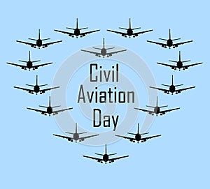 International Civil Aviation Day. Logotypes for a passenger transportation company. Aeroflot Airplane photo