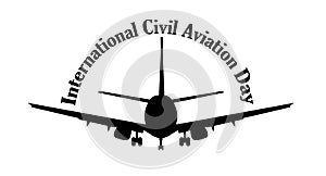 International Civil Aviation Day. Logotypes for a passenger transportation company. Aeroflot Airplane on a white background photo