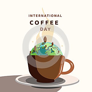International Coffee Day, Vector Illustration