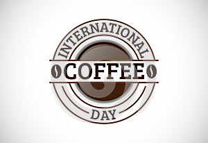 International coffee day vector illustration. Suitable for greeting cards, posters