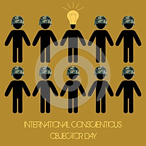 International conscientious objector day concept