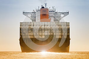 International Container Cargo ship for logistic import export concept