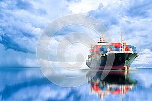 International Container Cargo ship in the ocean, Freight Transportation