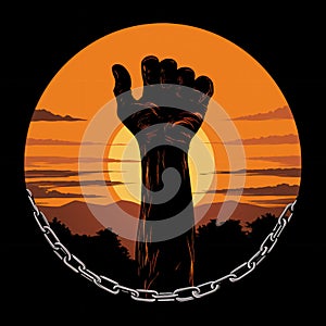International Day for the Abolition of Slavery Hand Chain Sunrise