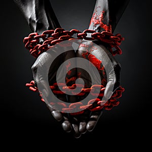 International Day for the Abolition of Slavery Hands with Red Chains