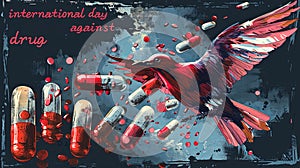 International Day Against Drug Abuse Awareness Illustration