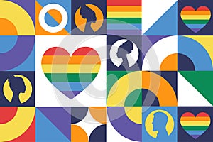 International Day Against Homophobia, Transphobia and Biphobia. May 17. Seamless geometric pattern. Template for