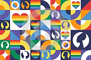 International Day Against Homophobia, Transphobia and Biphobia. May 17. Seamless geometric pattern. Template for