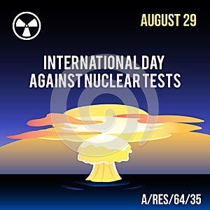 International Day Against Nuclear Tests Vector Art Banner