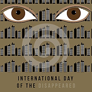 International day of disappeared minimalistic vector creative concep