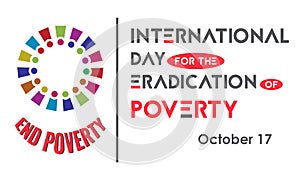 International Day for the Eradication of Poverty October 17 Banner Template Vector Illustration