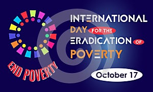 International Day for the Eradication of Poverty October 17 Banner Template Vector Illustration