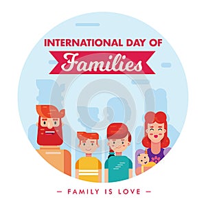 International Day Of Families 15 May, illustration poster family love son daughter vector design art