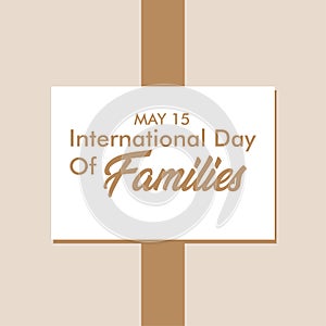 International Day of Families May Vector Template Design Illustration