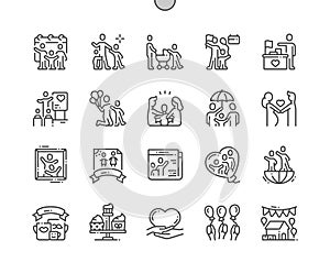 International Day of Families Well-crafted Pixel Perfect Vector Thin Line Icons