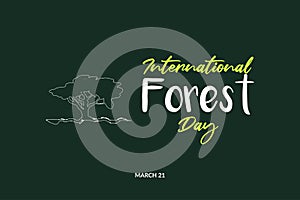 International Day of Forest Vector Illustration. Alone Tree