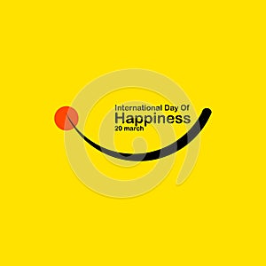 International Day of Happiness Vector Template Design Illustration