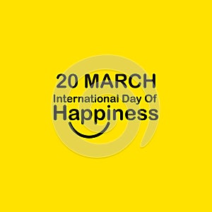 International Day of Happiness Vector Template Design Illustration