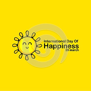 International Day of Happiness Vector Template Design Illustration