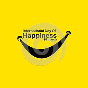 International Day of Happiness Vector Template Design Illustration