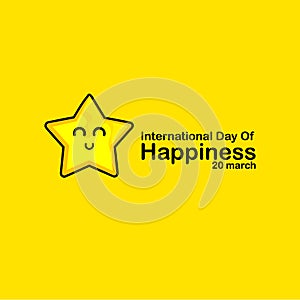 International Day of Happiness Vector Template Design Illustration