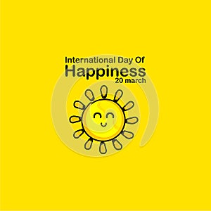 International Day of Happiness Vector Template Design Illustration