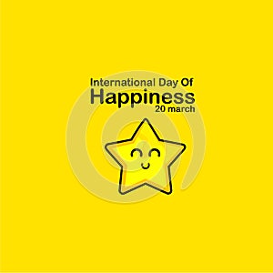 International Day of Happiness Vector Template Design Illustration