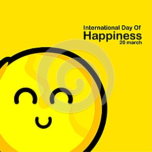 International Day of Happiness Vector Template Design Illustration