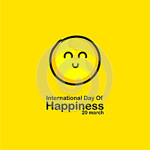 International Day of Happiness Vector Template Design Illustration