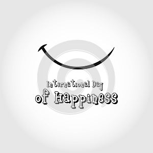 International Day of Happiness Vector Template Design Illustration