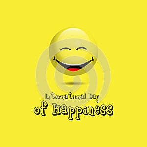 International Day of Happiness Vector Template Design Illustration