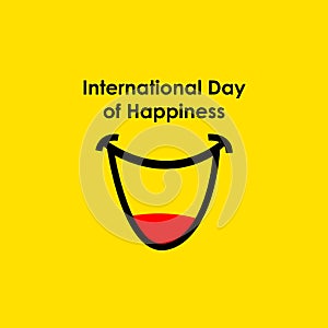 International Day of Happiness Vector Template Design Illustration