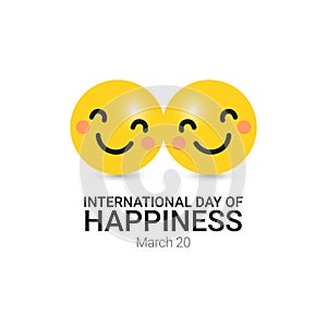 International Day of Happiness Vector Template Design Illustration