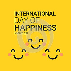 International Day of Happiness Vector Template Design Illustration