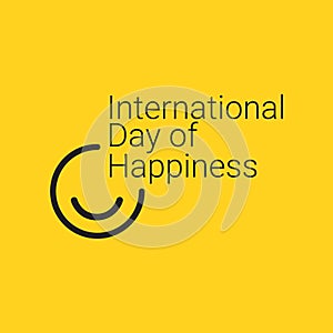 International Day of Happiness Vector Template Design Illustration