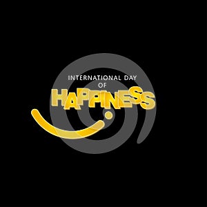 International Day of Happiness Vector Template Design Illustration