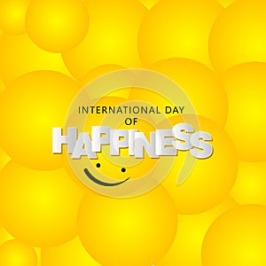 International Day of Happiness Vector Template Design Illustration