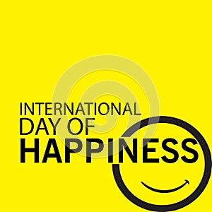 International Day of Happiness Vector Template Design Illustration