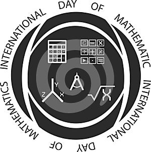 International Day of Mathematics icon black vector icon