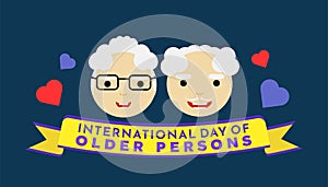 International Day of Older Persons with Classy Ribbon Theme