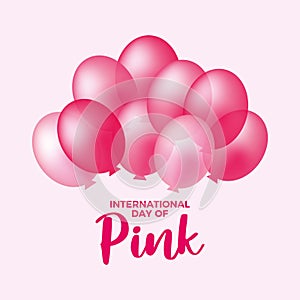 International Day of Pink in April poster vector illustration