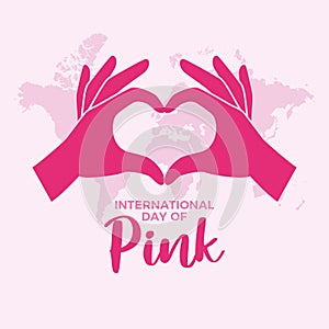 International Day of Pink in April poster vector illustration